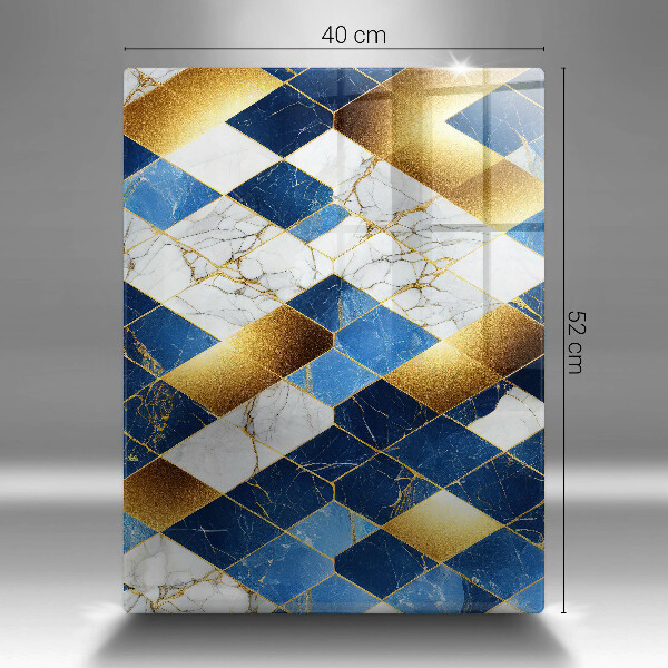 Zaščitna plošča za štedilnik Zlati marmorni rombi