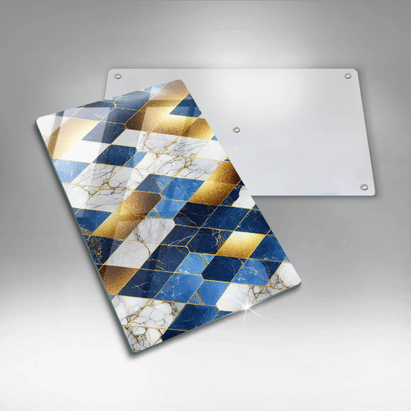 Zaščitna plošča za štedilnik Zlati marmorni rombi