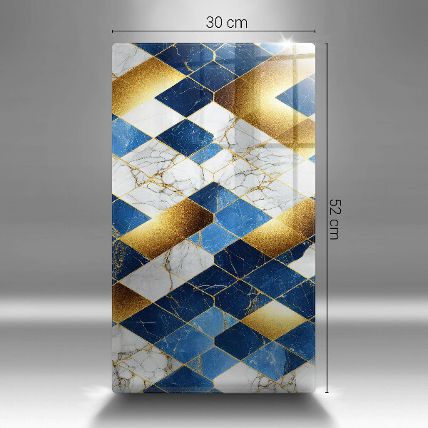 Zaščitna plošča za štedilnik Zlati marmorni rombi