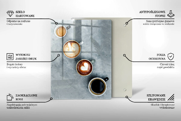 Zaščitna steklena plošča za štedilnik Kuhinja - skodelice za kavo