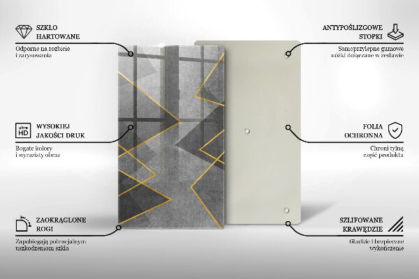 Zaščitna steklena plošča za štedilnik Ostre oblike