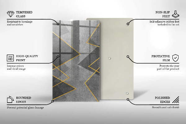 Zaščitna steklena plošča za štedilnik Ostre oblike