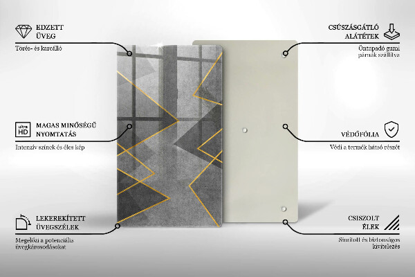 Zaščitna steklena plošča za štedilnik Ostre oblike