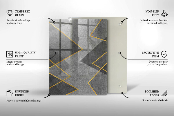 Zaščitna steklena plošča za štedilnik Ostre oblike