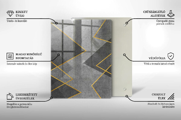 Zaščitna steklena plošča za štedilnik Ostre oblike