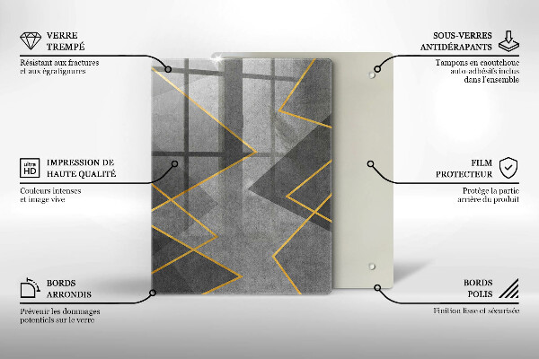 Zaščitna steklena plošča za štedilnik Ostre oblike