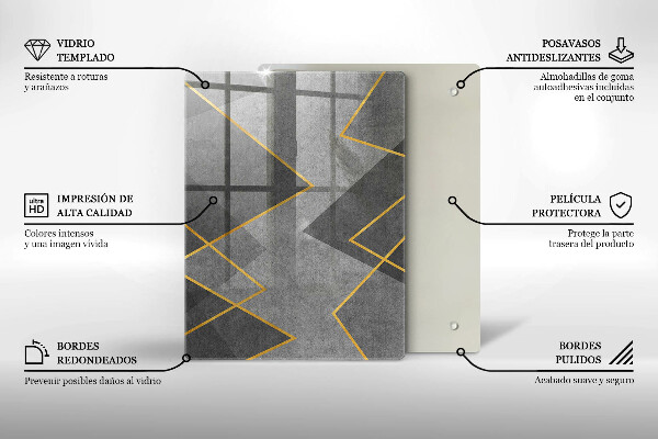 Zaščitna steklena plošča za štedilnik Ostre oblike