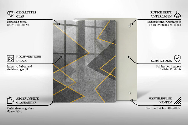 Zaščitna steklena plošča za štedilnik Ostre oblike