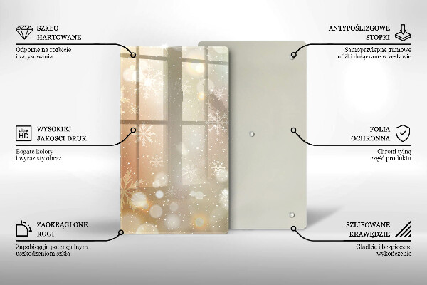 Zaščitna steklena plošča za štedilnik Snežinke