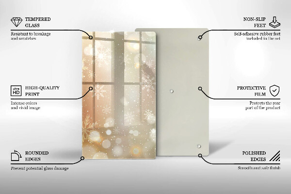 Zaščitna steklena plošča za štedilnik Snežinke