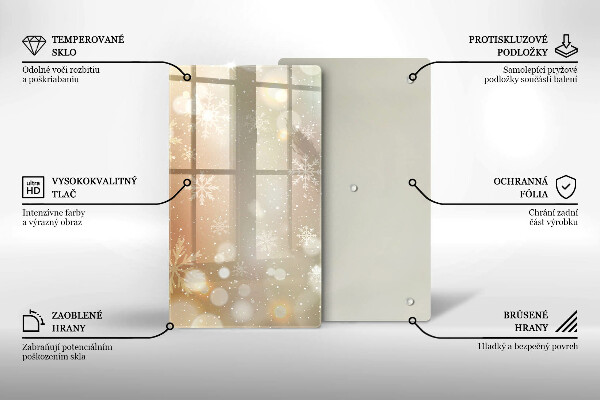 Zaščitna steklena plošča za štedilnik Snežinke