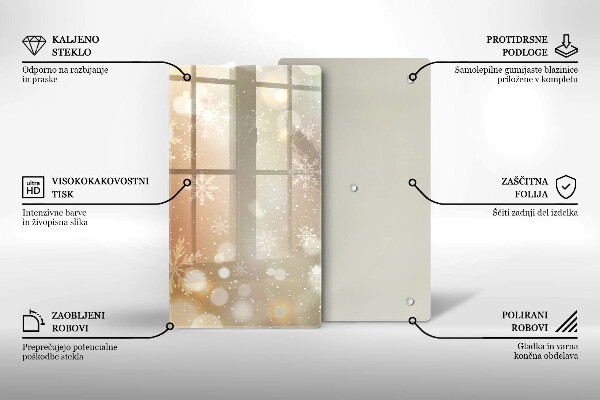 Zaščitna steklena plošča za štedilnik Snežinke