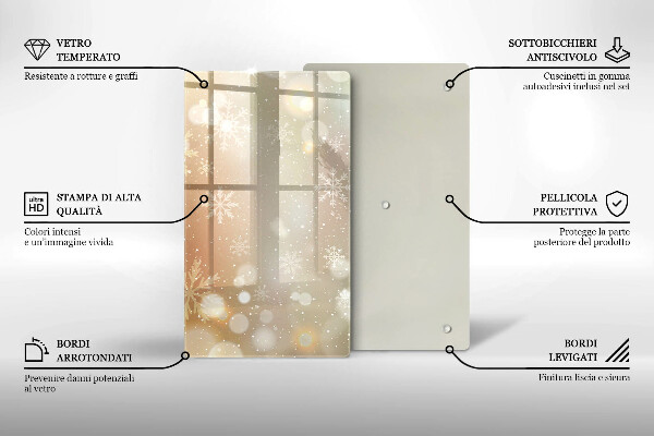 Zaščitna steklena plošča za štedilnik Snežinke