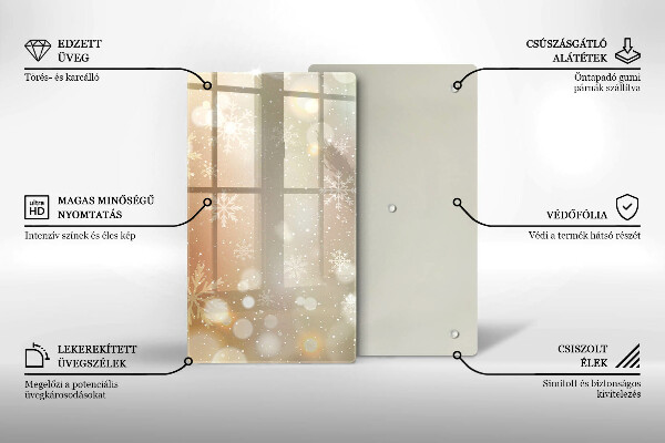 Zaščitna steklena plošča za štedilnik Snežinke