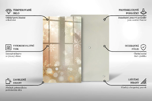 Zaščitna steklena plošča za štedilnik Snežinke