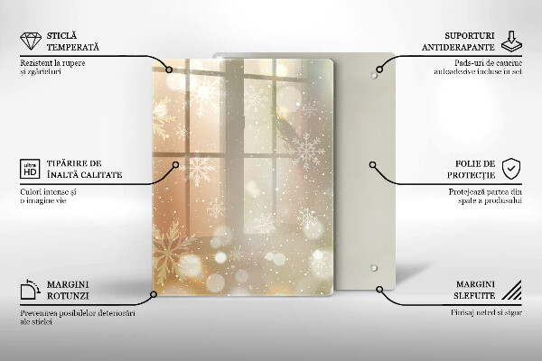 Zaščitna steklena plošča za štedilnik Snežinke