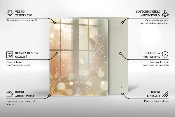 Zaščitna steklena plošča za štedilnik Snežinke