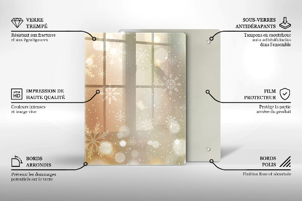 Zaščitna steklena plošča za štedilnik Snežinke