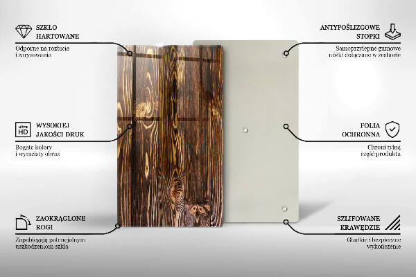 Zaščitna steklena plošča za štedilnik Tekstura lesa