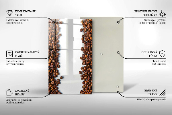 Zaščitna steklena plošča za štedilnik Kavna zrna