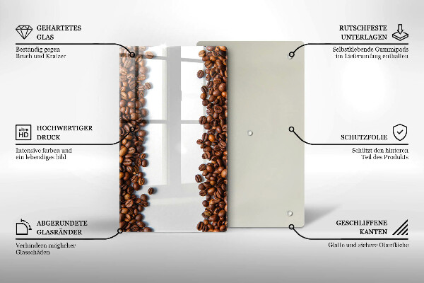 Zaščitna steklena plošča za štedilnik Kavna zrna