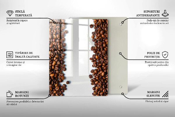 Zaščitna steklena plošča za štedilnik Kavna zrna