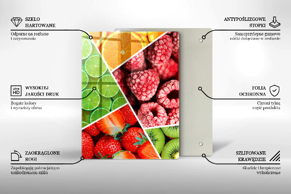Zaščitna steklena plošča za štedilnik Pisano sadje