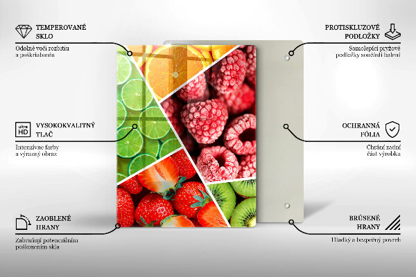 Zaščitna steklena plošča za štedilnik Pisano sadje