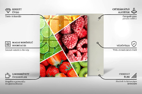 Zaščitna steklena plošča za štedilnik Pisano sadje