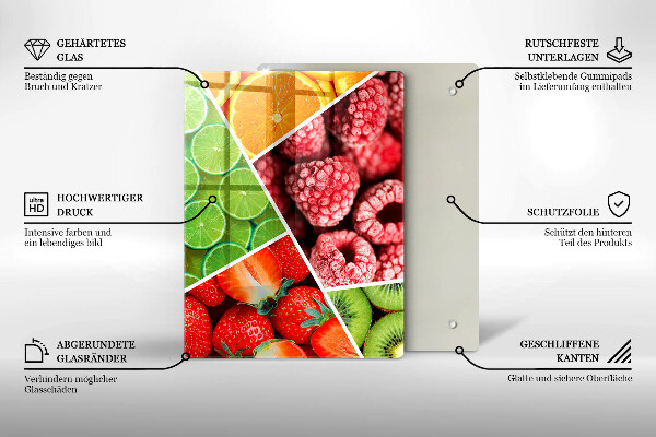 Zaščitna steklena plošča za štedilnik Pisano sadje