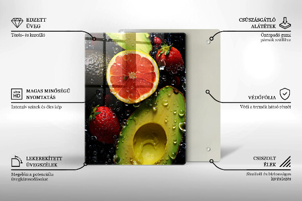 Zaščitna steklena plošča za štedilnik Sadje in zelenjava