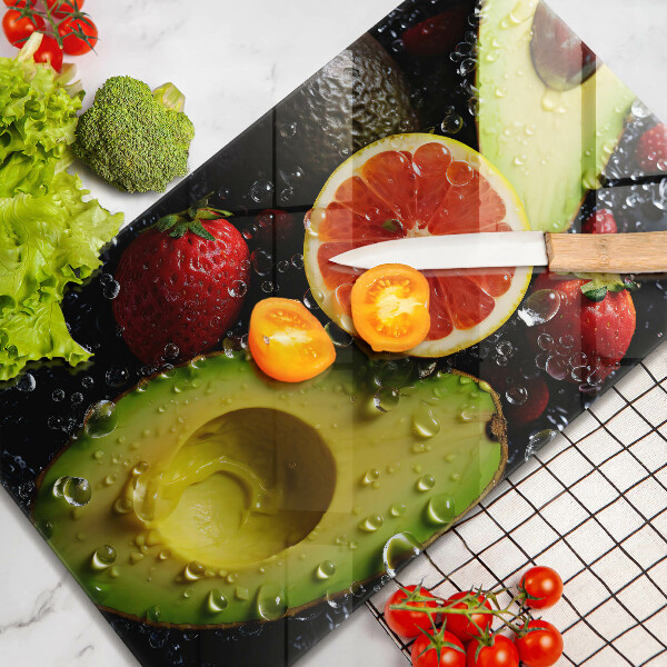 Zaščitna steklena plošča za štedilnik Sadje in zelenjava