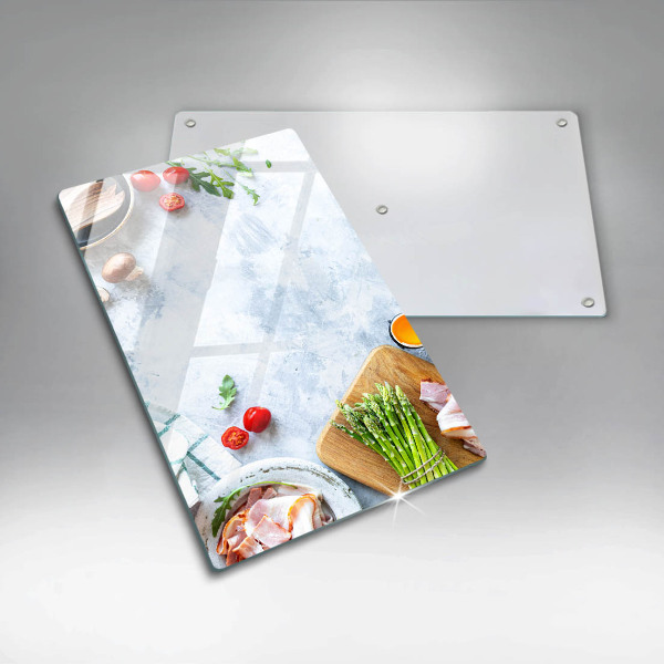 Zaščitna steklena plošča za štedilnik Sestavine v kuhinji