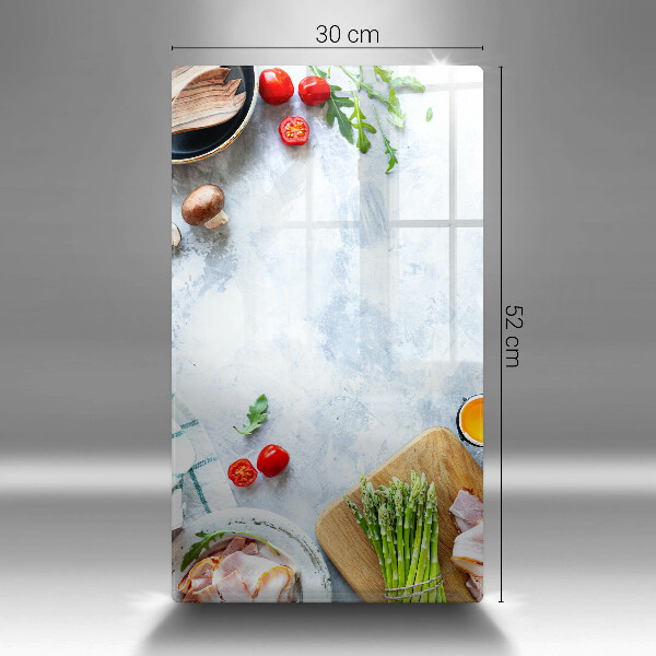 Zaščitna steklena plošča za štedilnik Sestavine v kuhinji