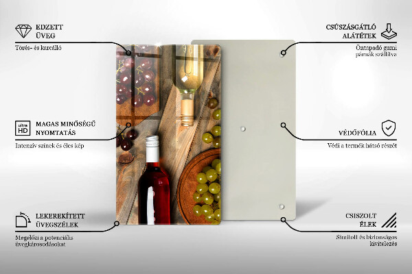 Zaščitna plošča za štedilnik Vinske steklenice in grozdje