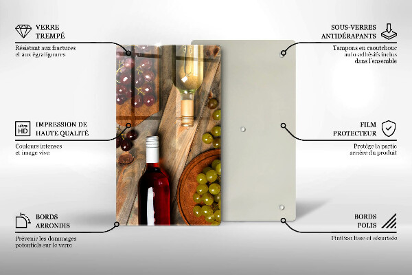 Zaščitna plošča za štedilnik Vinske steklenice in grozdje