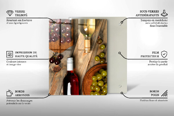 Zaščitna plošča za štedilnik Vinske steklenice in grozdje
