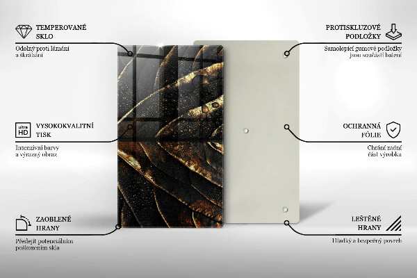 Zaščitna plošča za štedilnik Zlati lističi