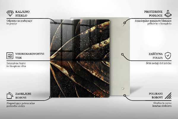 Zaščitna plošča za štedilnik Zlati lističi