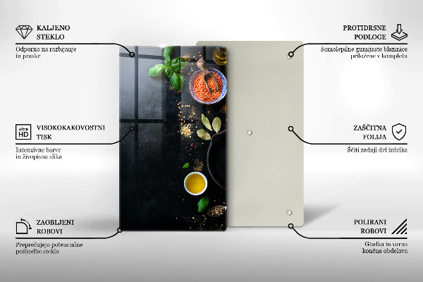 Zaščitna plošča za štedilnik Sklede z začimbami
