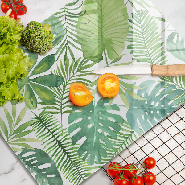 Zaščitna steklena plošča za štedilnik Akvarelni boho listi