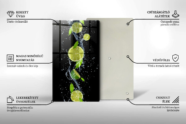 Zaščitna plošča za štedilnik Sočne limete v vodi