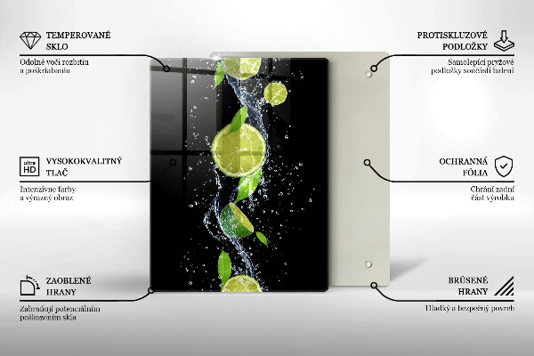 Zaščitna plošča za štedilnik Sočne limete v vodi