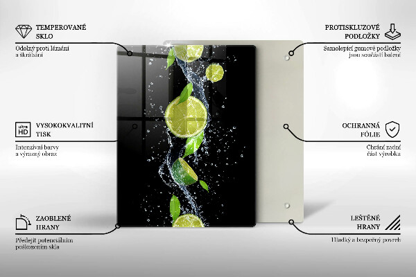 Zaščitna plošča za štedilnik Sočne limete v vodi