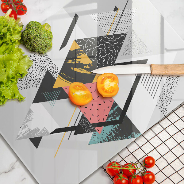 Zaščitna steklena plošča za štedilnik Abstraktni trikotniki