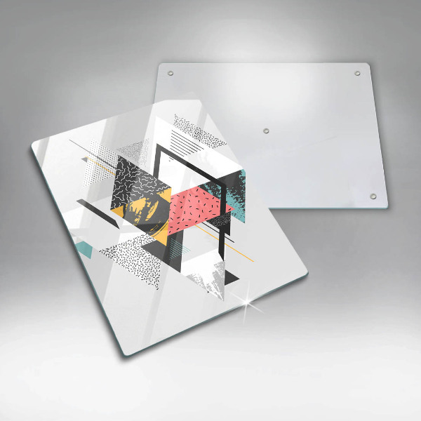 Zaščitna steklena plošča za štedilnik Abstraktni trikotniki