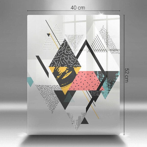 Zaščitna steklena plošča za štedilnik Abstraktni trikotniki