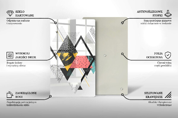 Zaščitna steklena plošča za štedilnik Abstraktni trikotniki