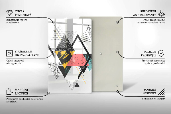 Zaščitna steklena plošča za štedilnik Abstraktni trikotniki