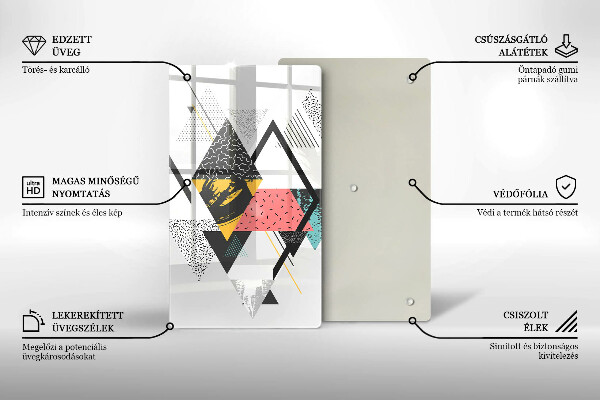 Zaščitna steklena plošča za štedilnik Abstraktni trikotniki